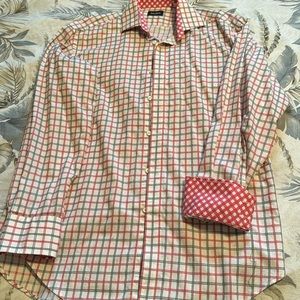Neiman Marcus: Men’s Medium, Cotton button down shirt/ Multi-color.
